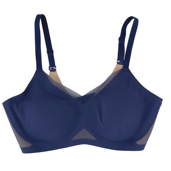 Honeylove Crossover Wireless Bra LRG Navy Comfortable Everyday Support Seamless - Picture 1 of 12